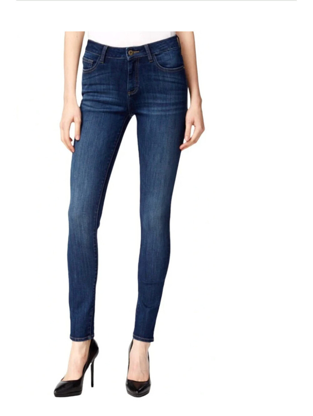 M1858 Women's Dark Blue Alice High Rise Tech Flex Skinny Jeans Size 0/25